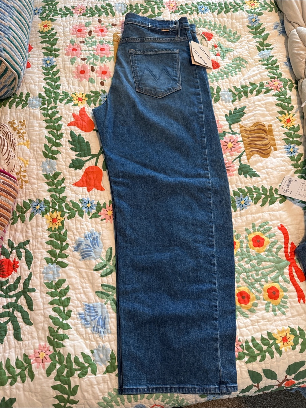 NWT Mother full pipe flood barrel jeans sz 32